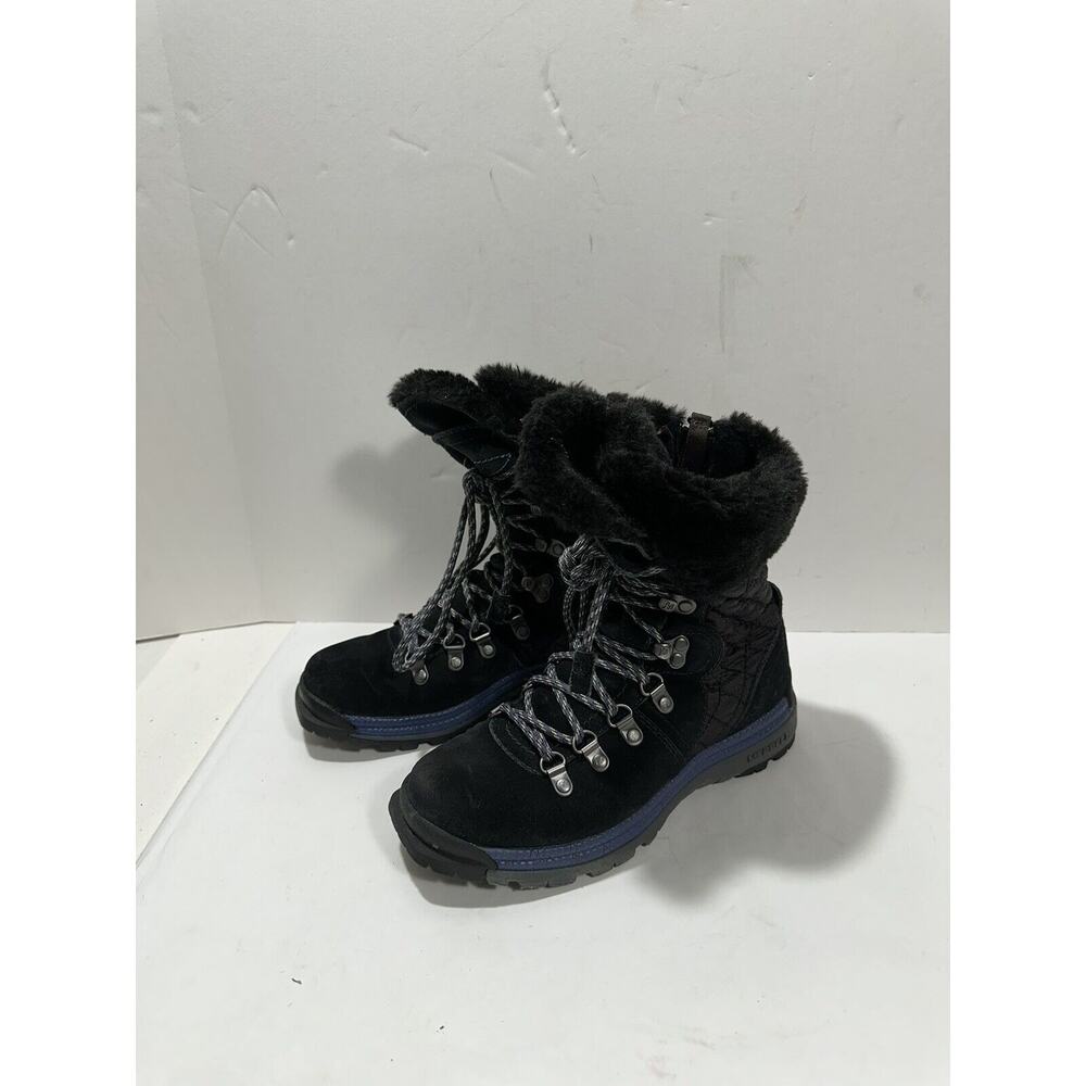 Merrell Polartec Black Quilted Zip‎ Up Fur Lined Winter Boot Shoes Women's Sz 5